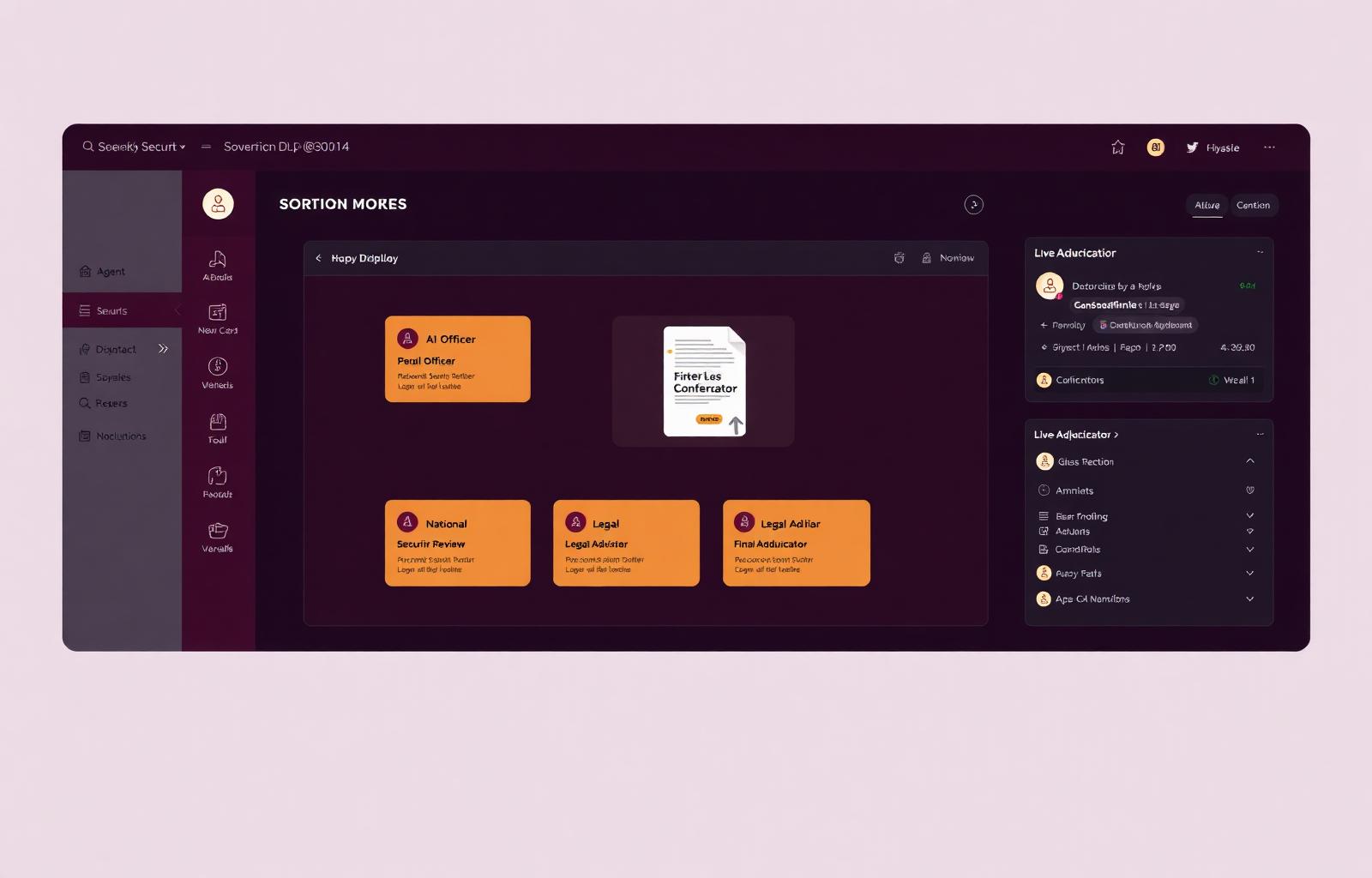 Klassify dashboard with four AI agents adjudicating a confidential document